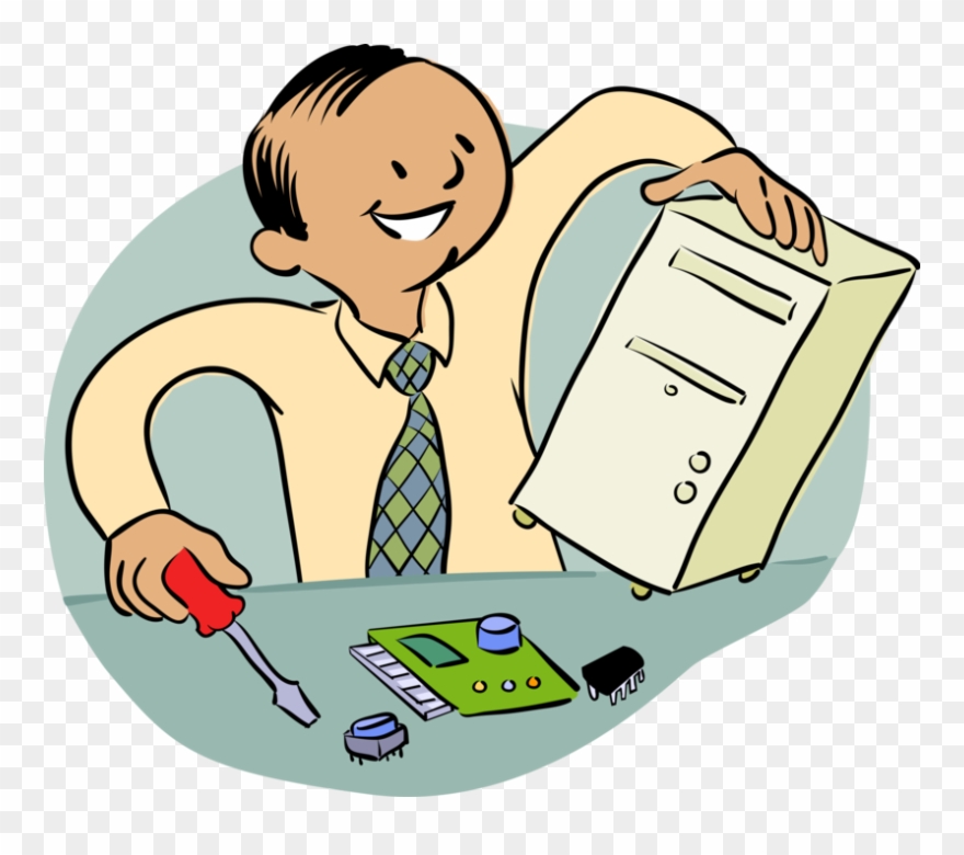 Vector Illustration Of Computer And Electronics Repair Clipart.