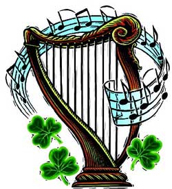 Celtic harp clip art.