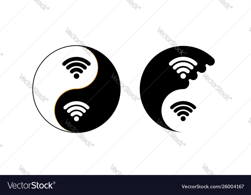 Yin and yang for internet yoga sign icon mandala vector image.