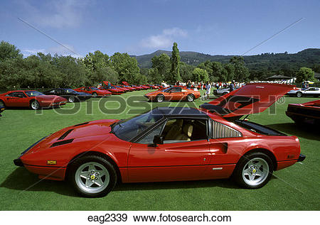 Stock Photograph of FERRARI SPORTS CARS at the CONCORSO ITALIANO.