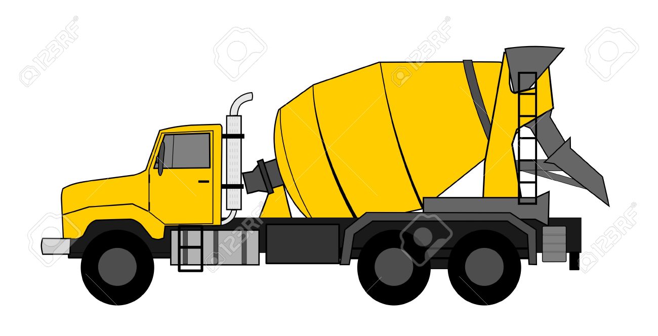 Concrete Mixer Truck Vector Royalty Free Cliparts, Vectors, And.