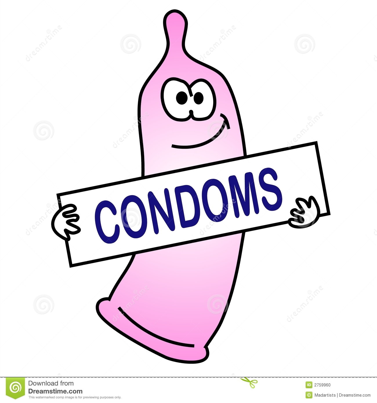 Cartoon Condoms Clip Art Stock Photo.