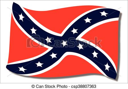Confederate Flag Waving.