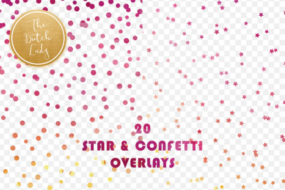 Star Confetti Overlay Clipart.