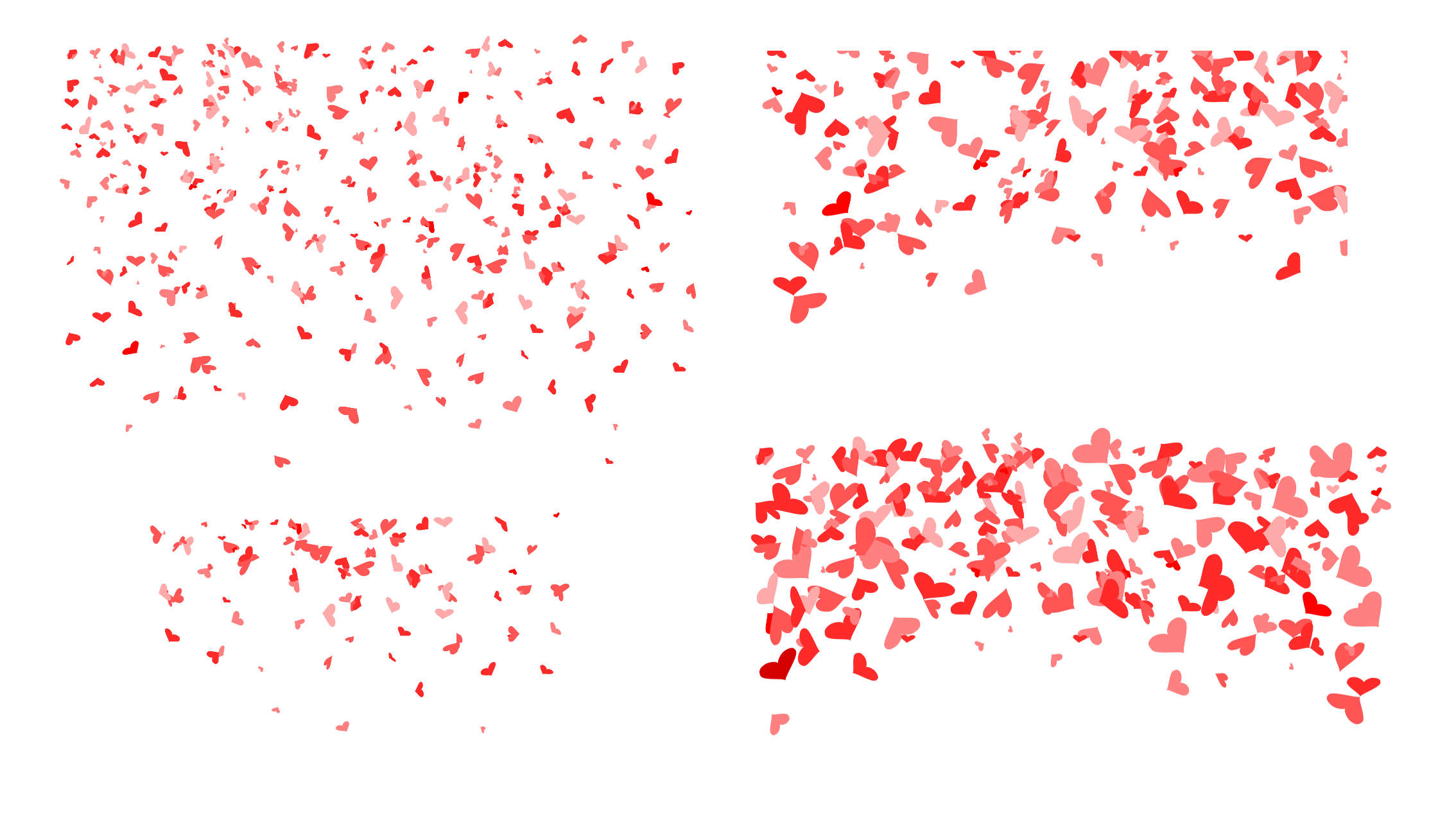 4 Heart Confetti Background (PNG Transparent).