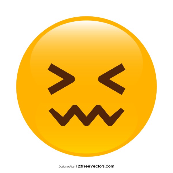 Confounded Face Emoji Vector Download.