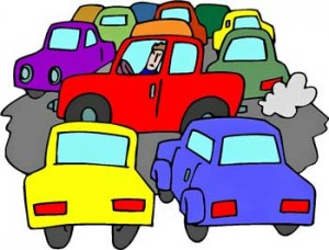 Road congestion clipart.
