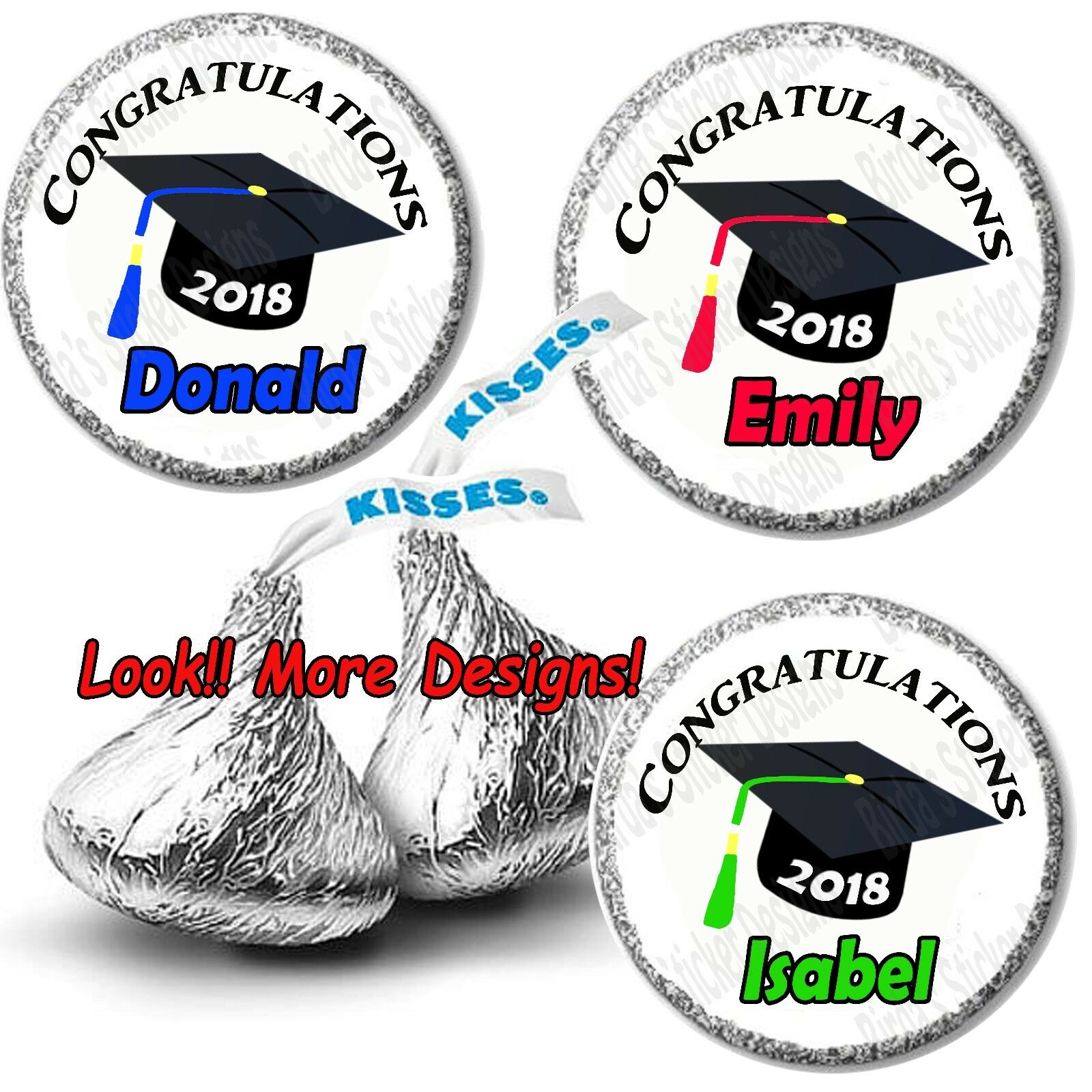 108 Hershey Kiss Stickers Labels Congratulations 2019 Graduation  Personalized.