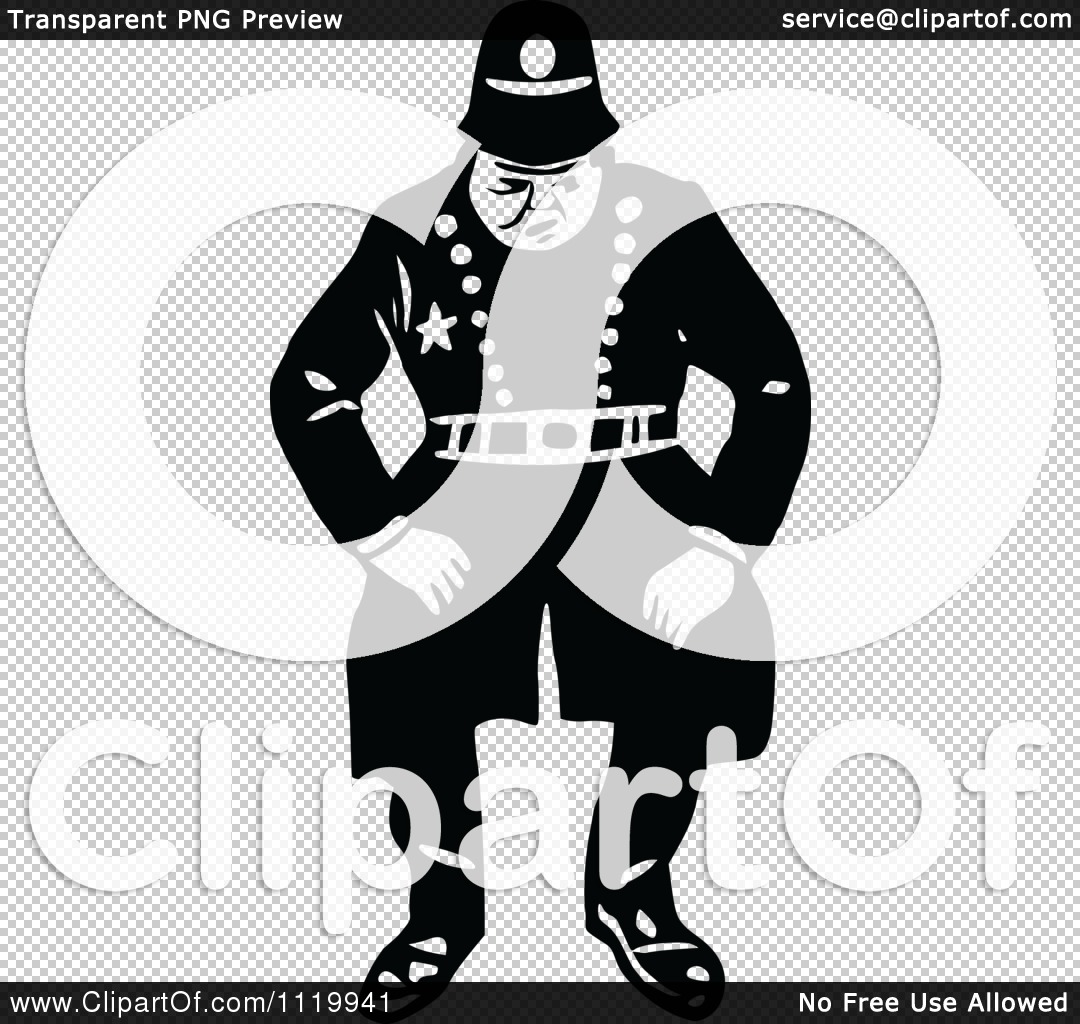 Clipart Of A Retro Vintage Black And White Constable 4.