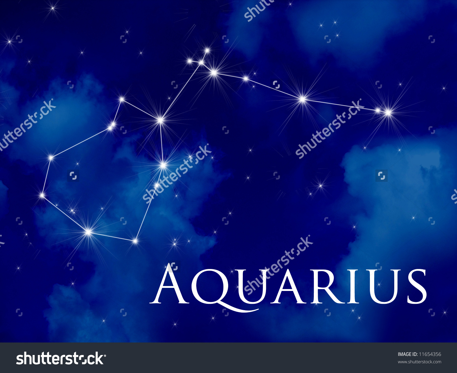 Night Sky Aquarius Constellation Stock Illustration 11654356.