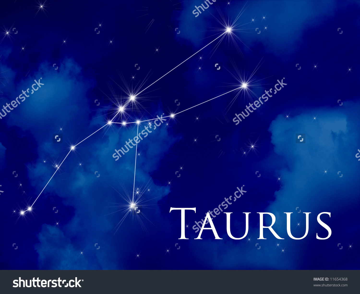Night Sky Taurus Constellation Stock Illustration 11654368.
