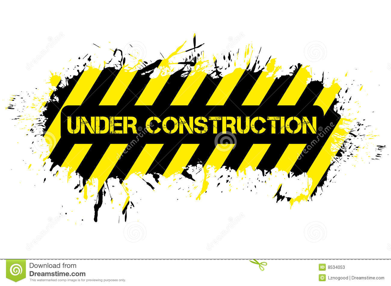 Grunge under construction stock vector. Illustration of estate.