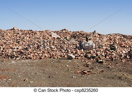 Stock Photography of Landfill for disposal of construction waste.