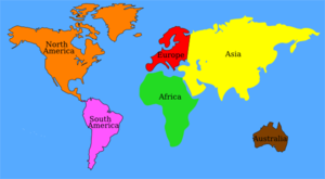 World Continent (color) Clip Art at Clker.com.