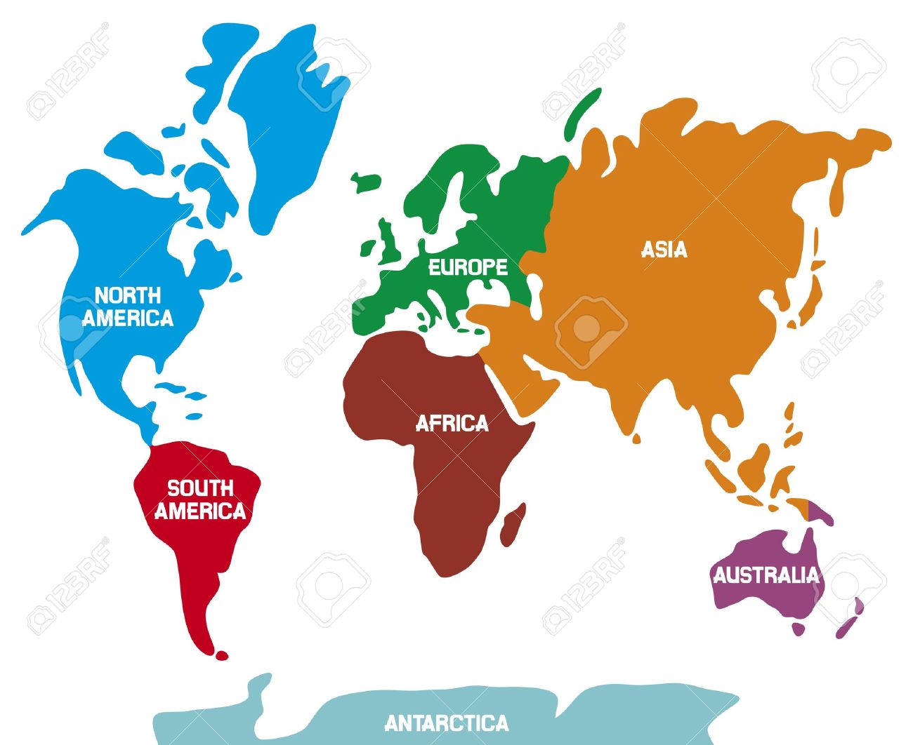 7 Continents Clipart.