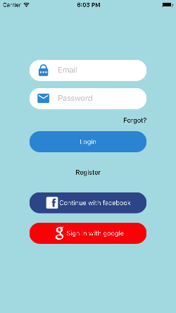 React native snippet Login with social buttons.