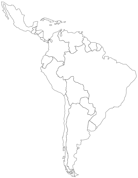 Geo Map Contours Of South America Countries #WPH5Lj.