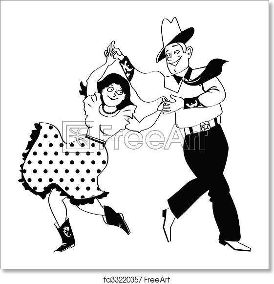 Free art print of Square dance clipart.