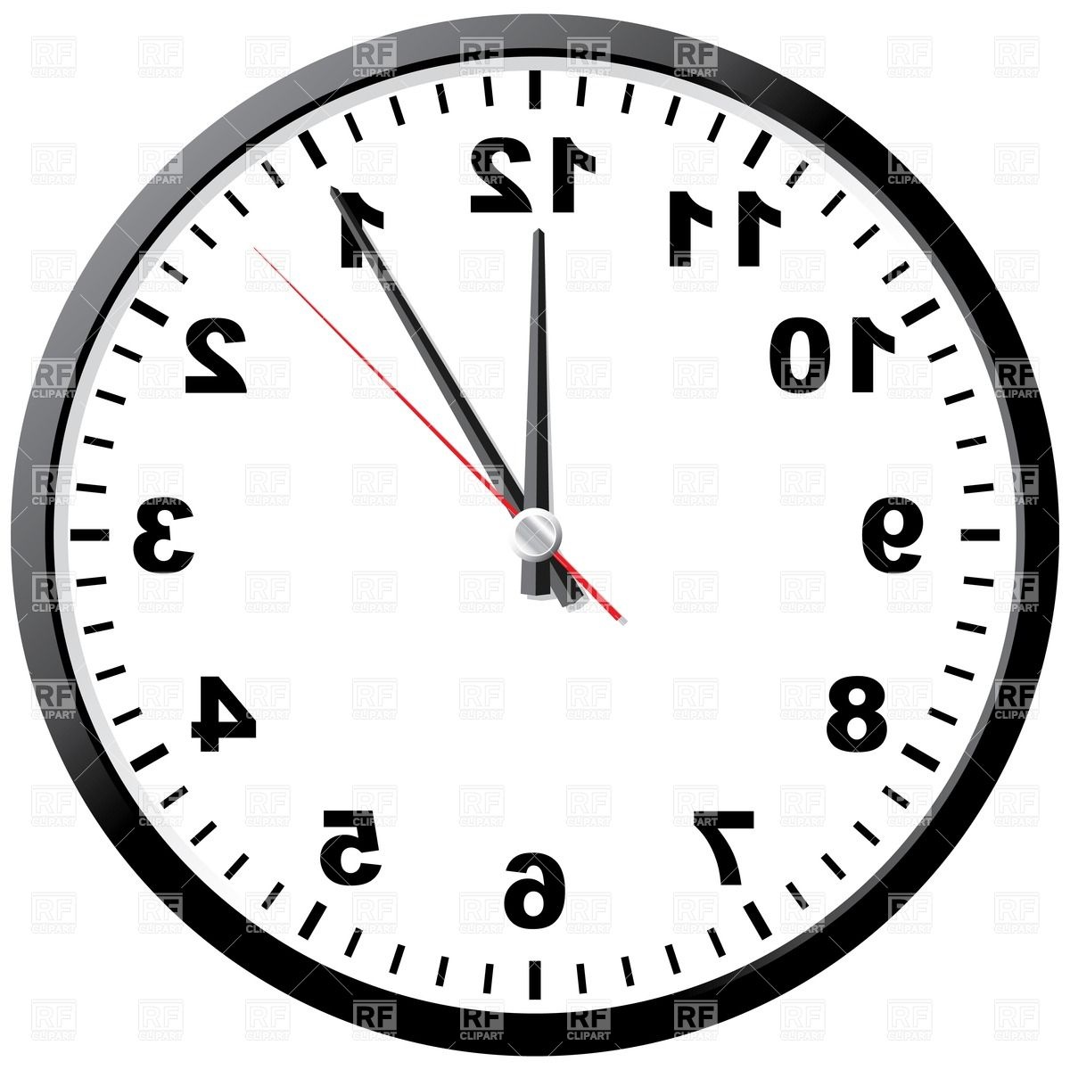 Abstract contrary clock face Vector Image #32655.