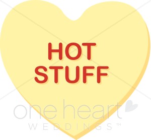 Hot Stuff Conversation Candy Heart Clipart.