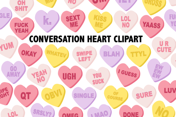 Conversation Candy Heart Clipart.