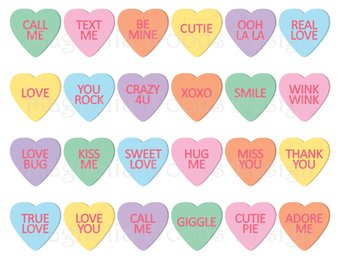 conversation hearts clip art.