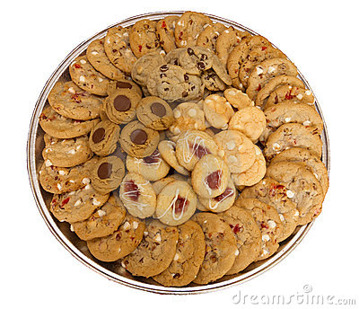 Homemade Cookie Tray Assortment Isolated Stock Photos.