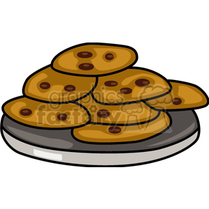 cartoon plate of cookies clipart. Royalty.
