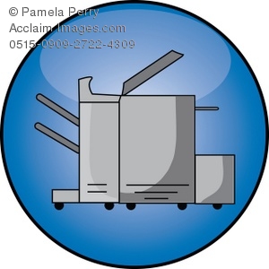 Clip Art Illustration of a Business Icon Button.