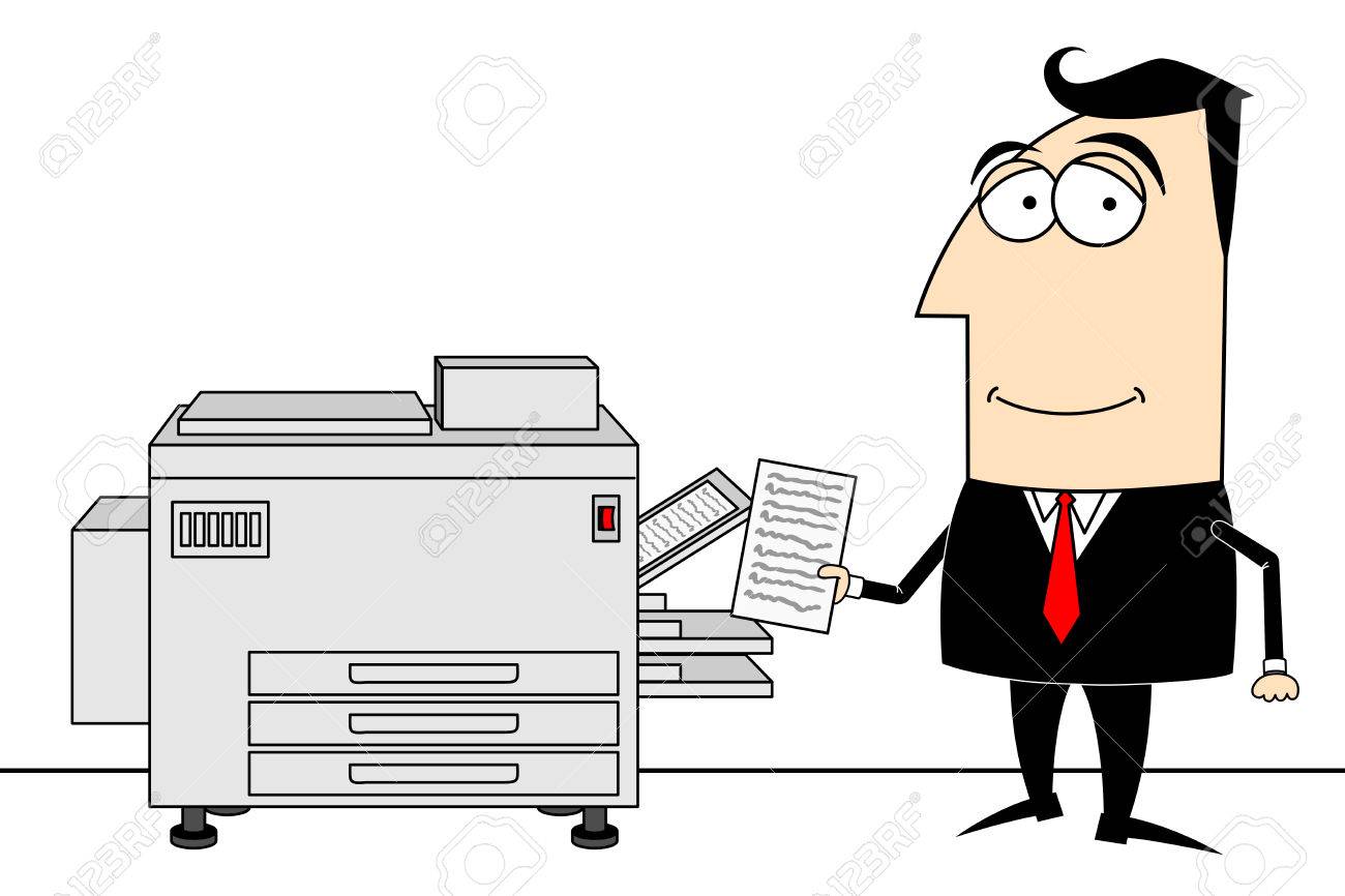 Businessman, photocopier clip.