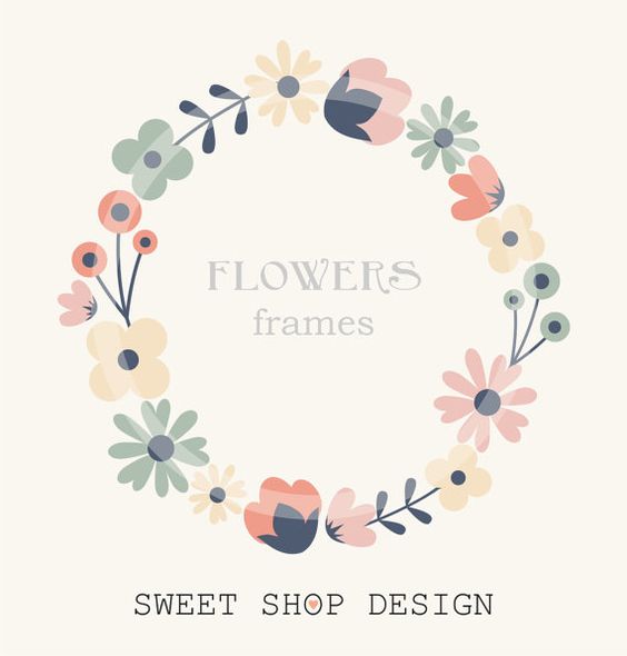 Flower Border Clip Art, Frames, Royalty Free Clip Art, N02.