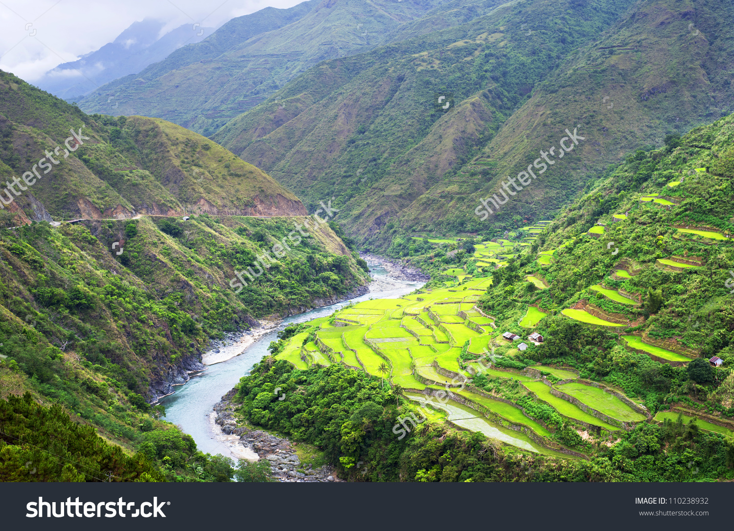 Rice Terrace Cordillera Mountains Luzon Philippines Stock Photo.