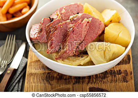 Corned beef and cabbage.