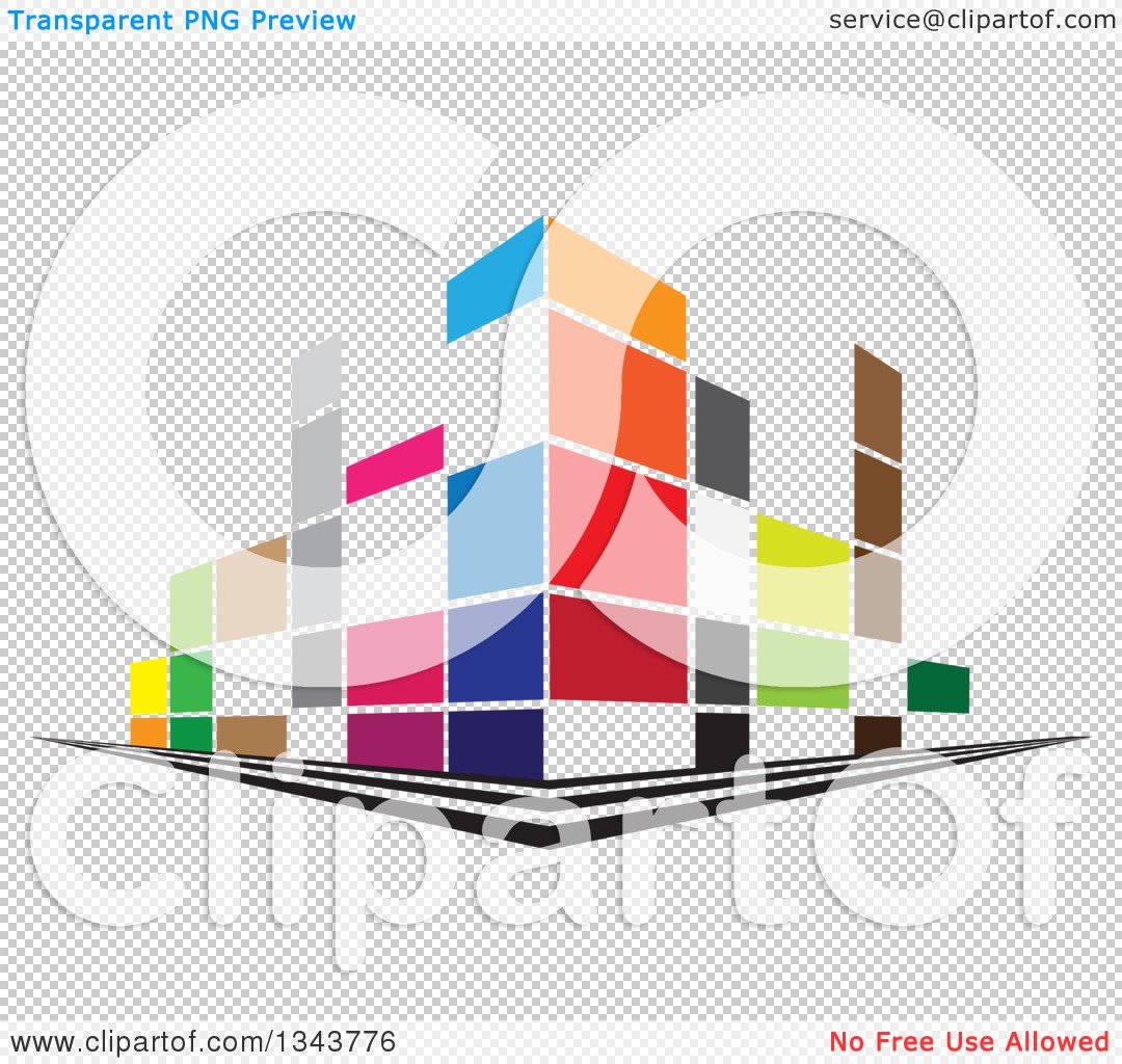 Clipart of a Colorful Street Corner City Building.