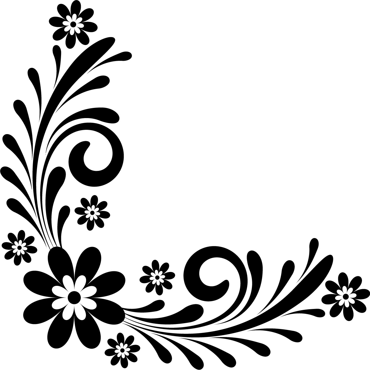 Free Page Border Designs Flowers Black And White, Download.