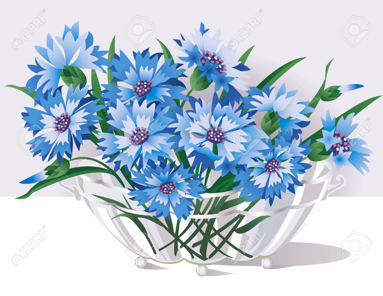 Cornflower Blue Flower Clip Art.