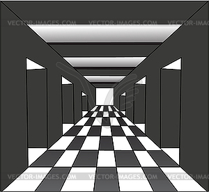 corridor with open doors.