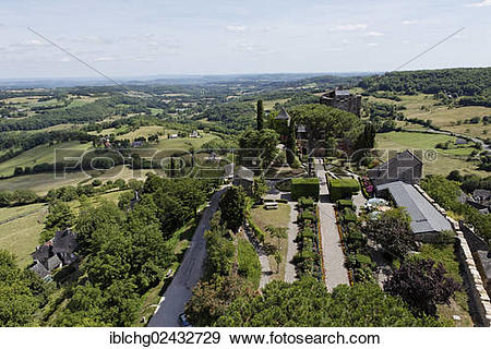 Stock Photograph of "The castle, Turenne, labelled Les Plus Beaux.