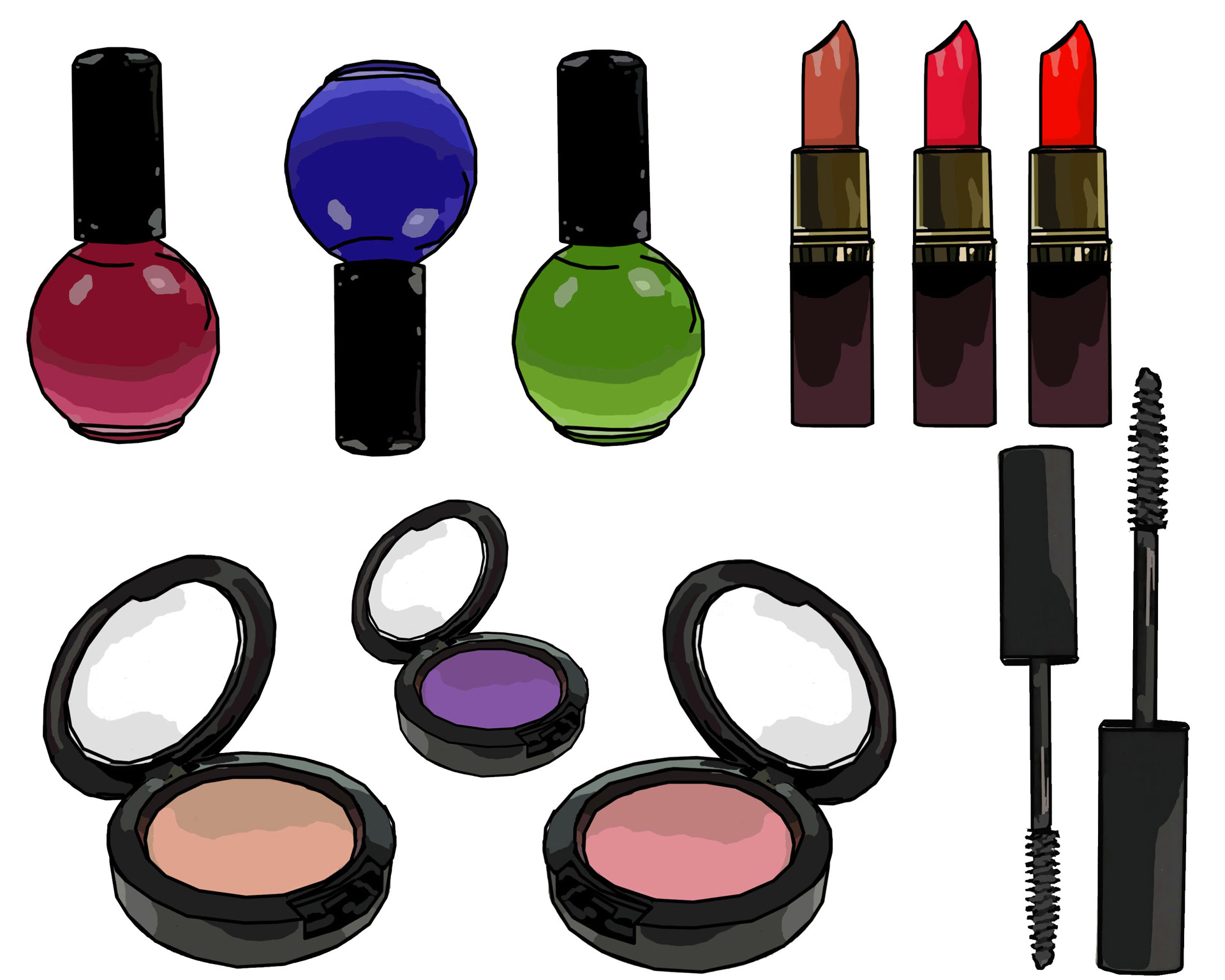 Makeup Products Clipart.