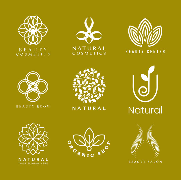 Set of natural cosmetics logo Vector.
