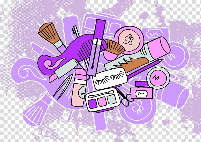Cosmetics Cosmetology Illustration, Lovely Makeup Tools.