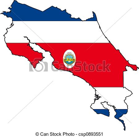 Clipart of Map Costa Rica.
