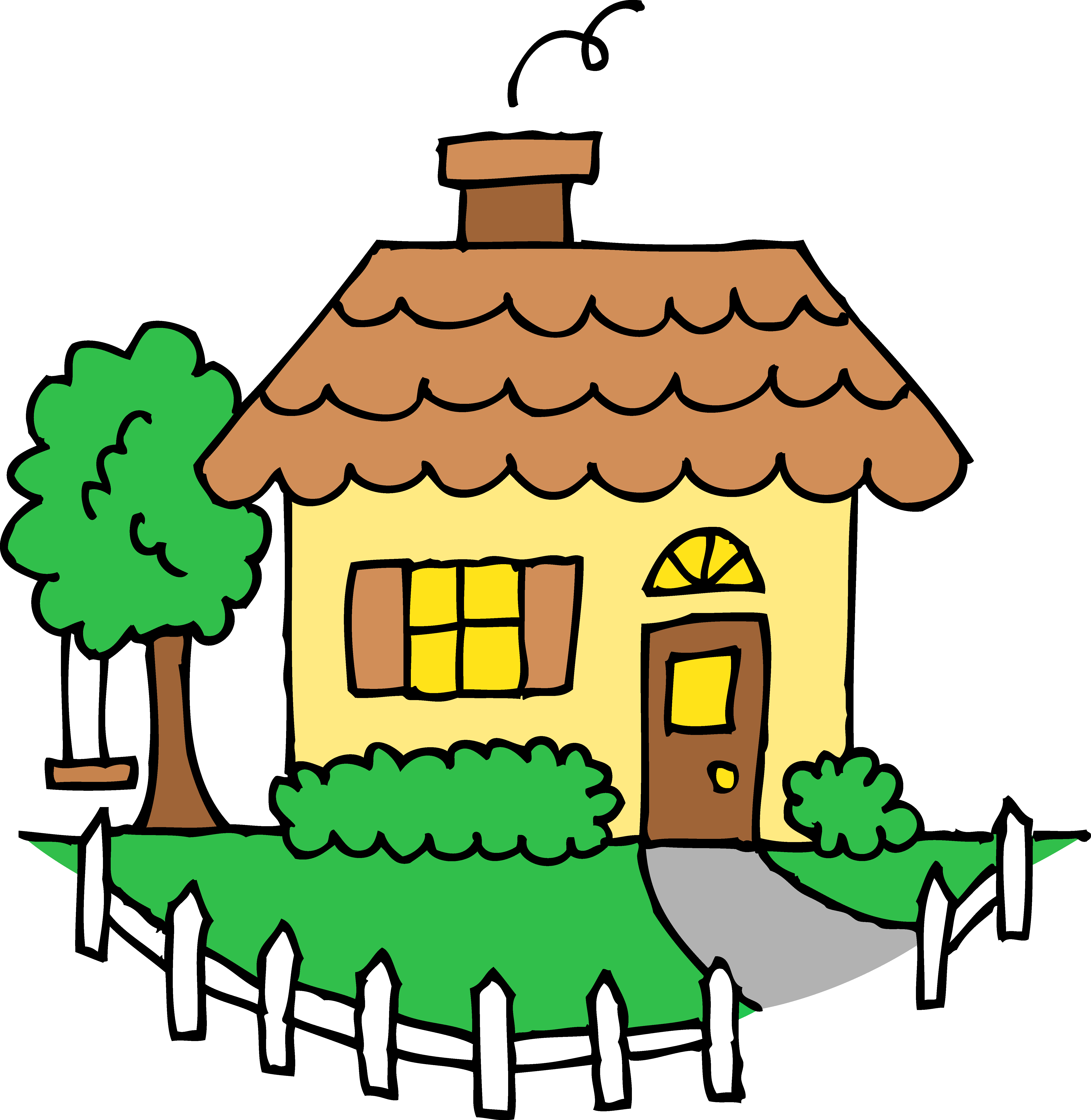 Cottage Clipart Black And White.