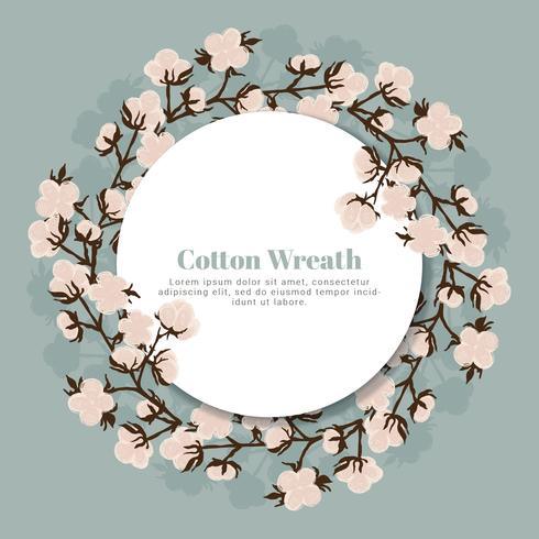 Vector Cotton Wreath.