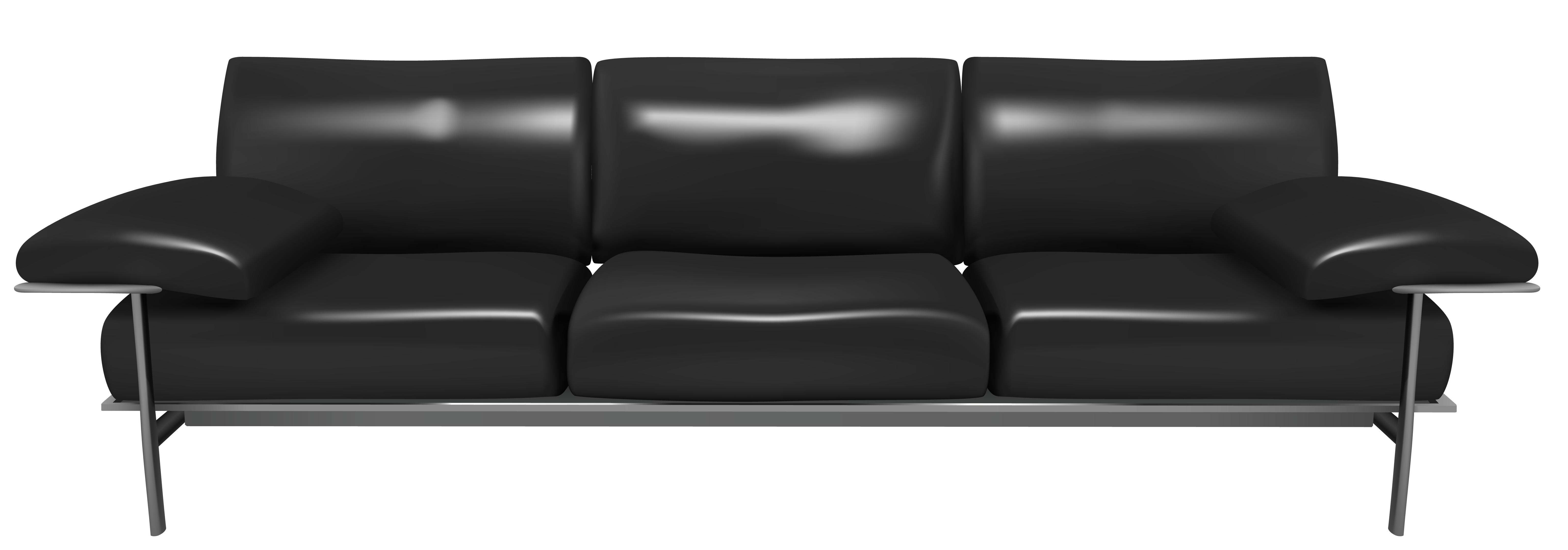 Transparent Black Couch PNG Clipart.