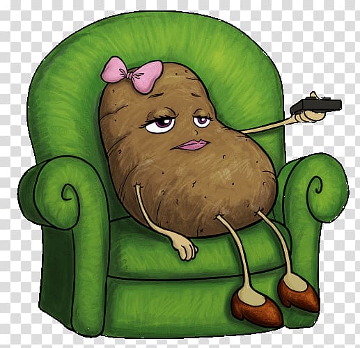 Cartoonist Couch potato, potato transparent background PNG clipart.