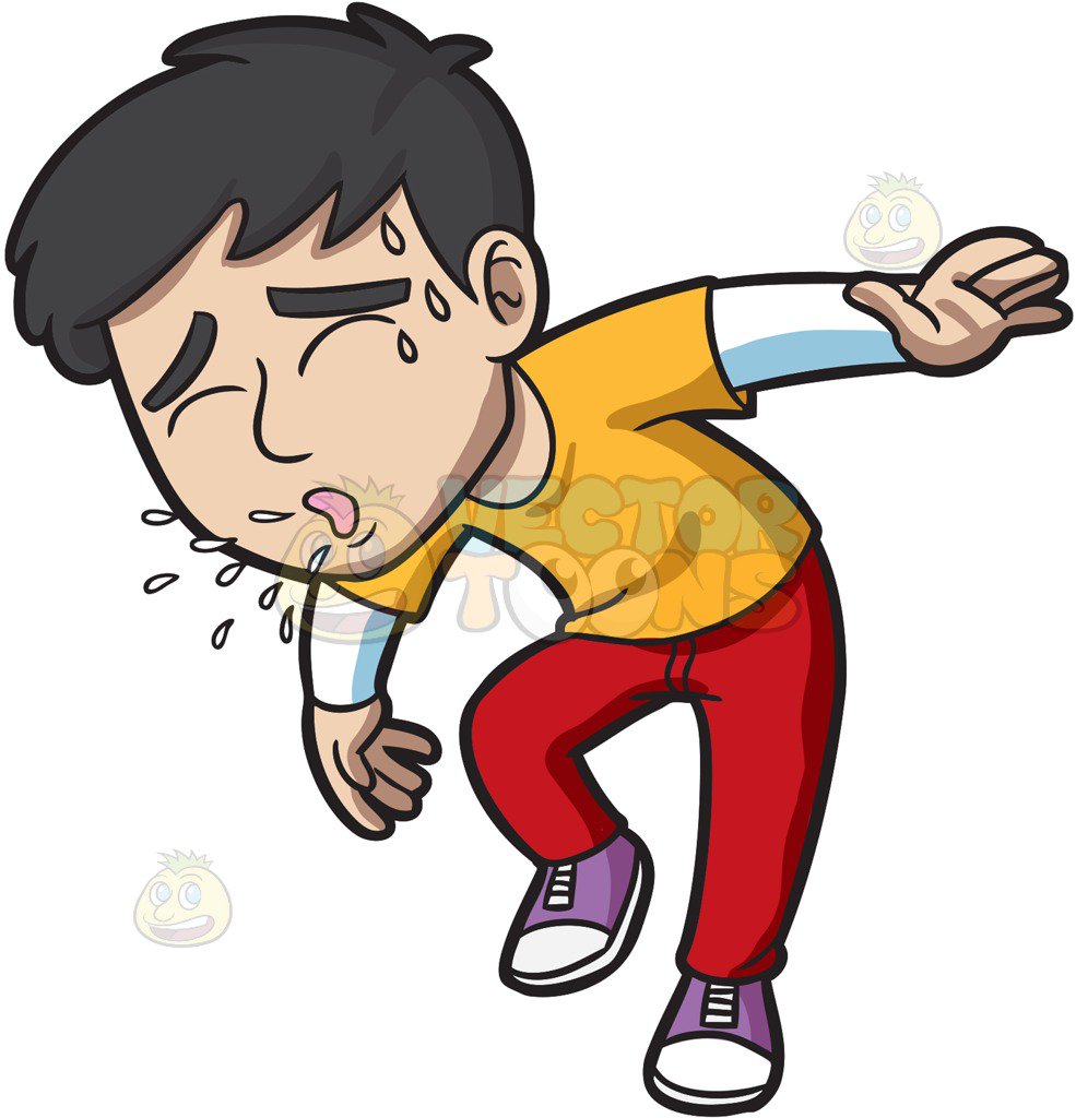 Coughing Person Clipart.