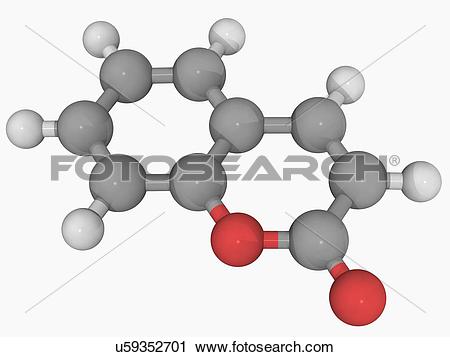 Clipart of Coumarin molecule u59352701.
