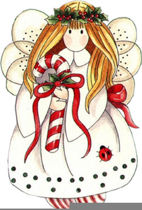 Country Christmas Angels Clipart.