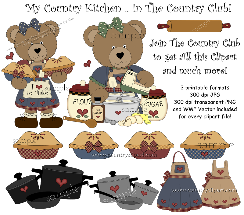 Clipart for Digital Printables and Crafts The Country Club.